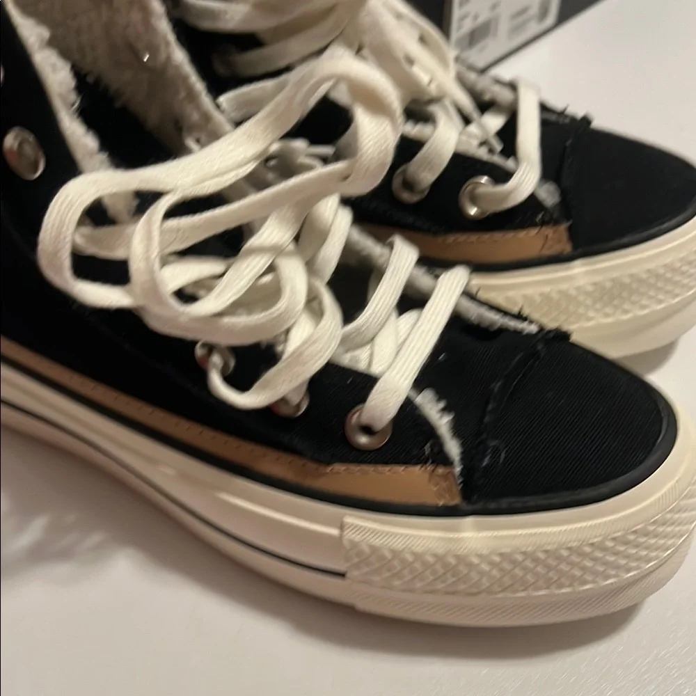 Converse All Star Platform Sneakers with Shearling Inside  Size 5.5 - Picture 8 of 10
